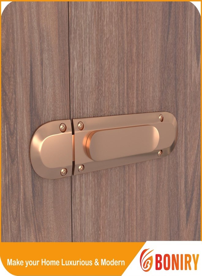 Boniry Door Latch Lock | Solid Metal Door Stopper for Bathroom, Home, Office | Easy Install, Smooth Sliding, Heavy Duty Latch (1, Rose Gold) - Image 2